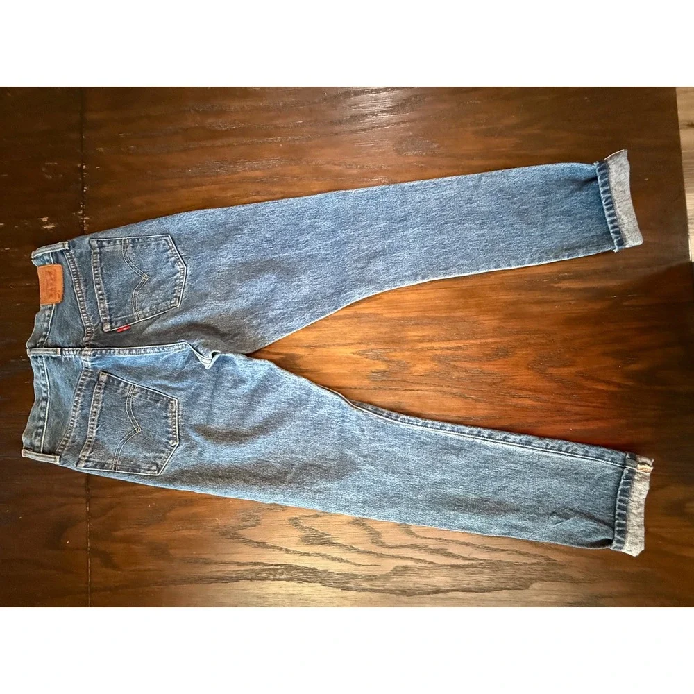 Levi's 501 Skinny Jeans Womens 25x30 Blue Excellent Selvedge Detail Button Fly - Picture 3 of 9